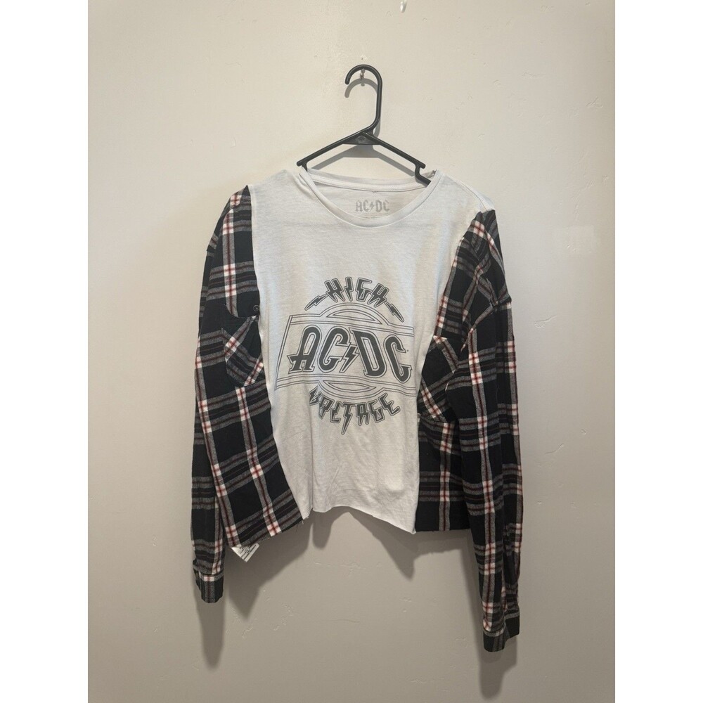 Reworked Upcycle Grunge Oversize AC/DC Top M/L